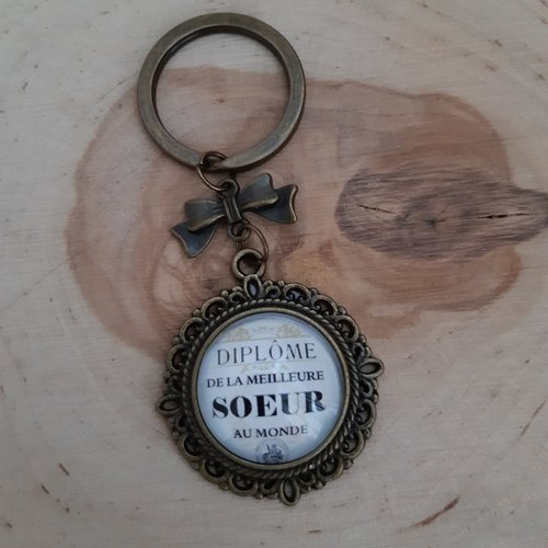 Porte-clés diplôme de la meilleure sœur du monde