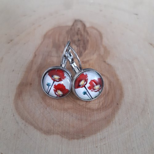 Dormeuse 12mm double coquelicot