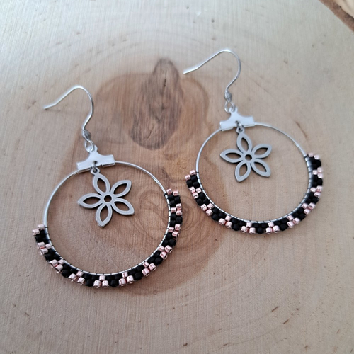 Créole tissage perles miyuki et fleur