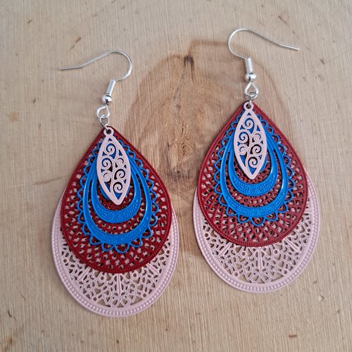 Boucle d'oreille filigrane gouttes