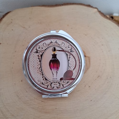 Miroir de poche bouteille de parfum