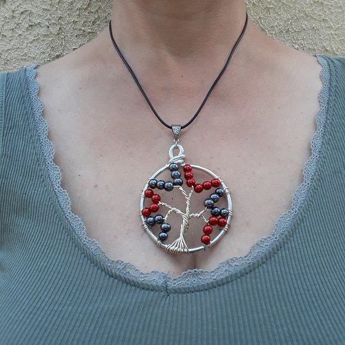 Arbre de vie en perles et fil aluminium