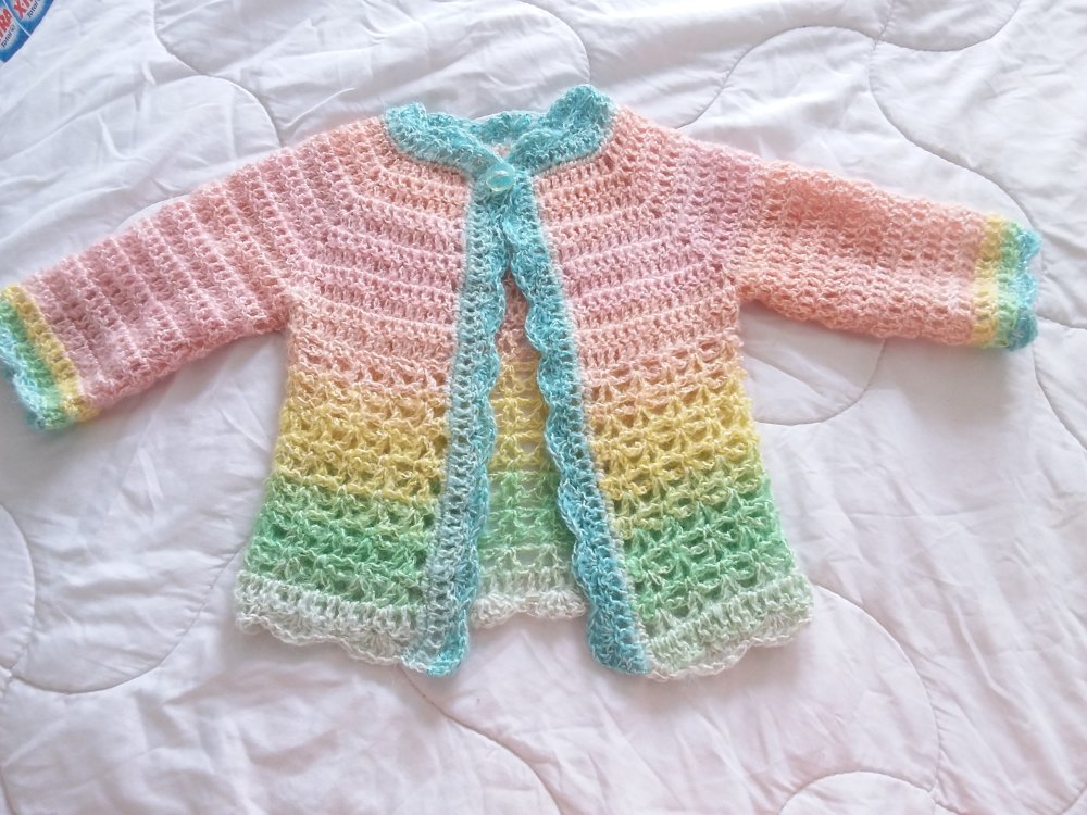 Gilet Enfant 12 18 Mois Ton Multicolore Au Crochet Un Grand Marche