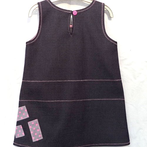 Robe Bébé Fille Kiabi 9 Mois - Rose à Pois - Chasuble Matelassée - Occasion Très Bon état