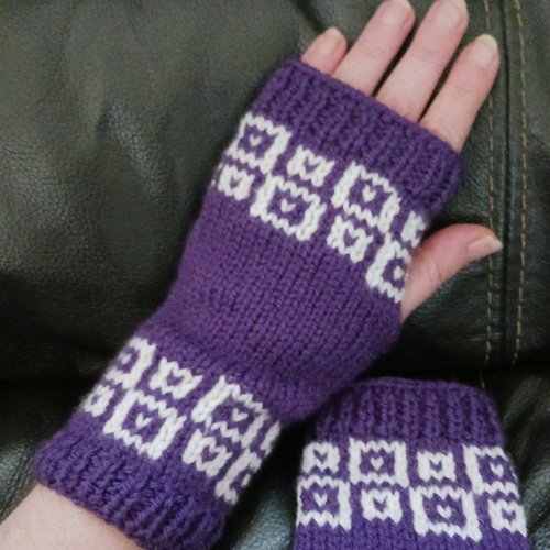 Mitaines laine violette