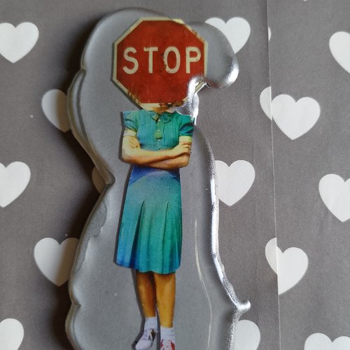 Magnet décoratif en résine – "stop"