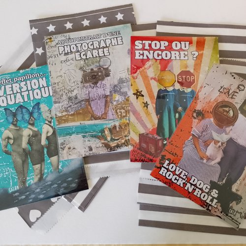 Lot de 4 magnets artistiques – format carte postale