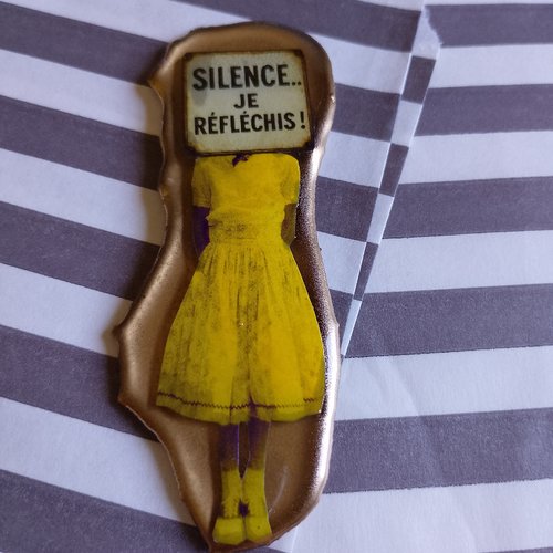 Magnet en résine – "silence... je réfléchis !"