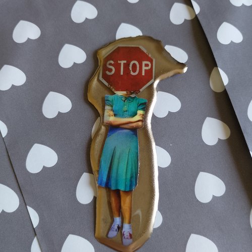 Magnet décoratif en résine – "stop"