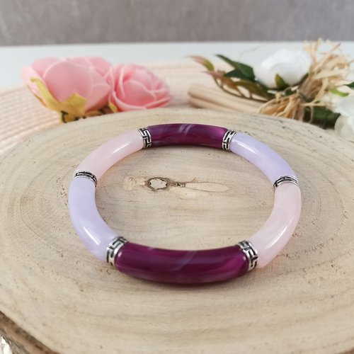 Bracelet perles tube incurvée