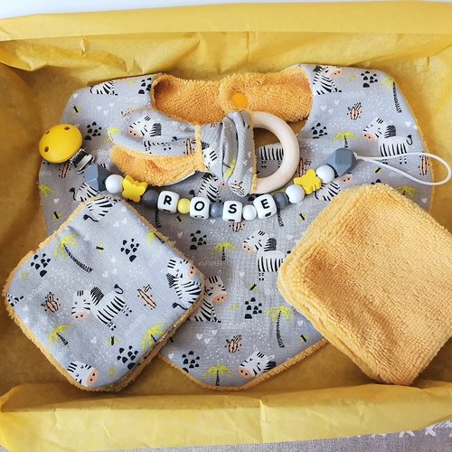 Coffret naissance/box naissance moutarde