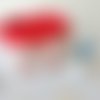 Petit panier tissu motif noël blanc et rouge