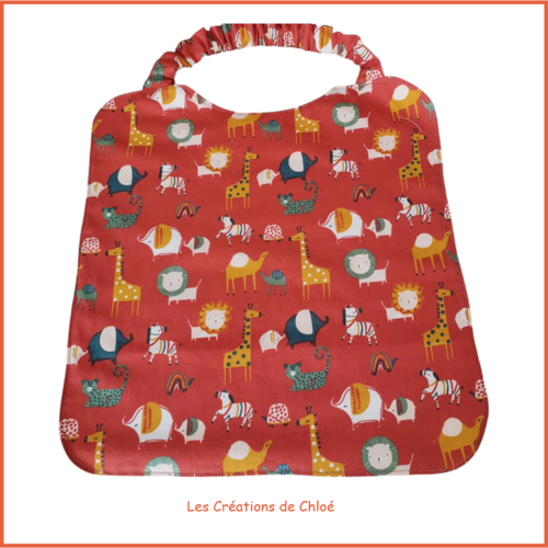 Serviette de cantine élastique motif animaux