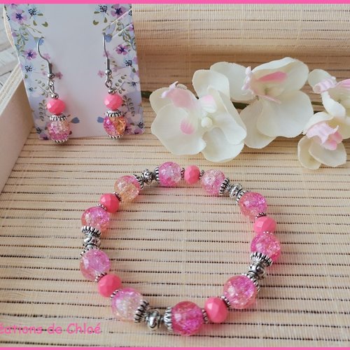 Parure bracelet et boucles d'oreilles assorties