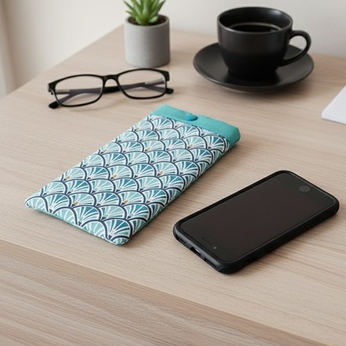 Housse/étui rembourré téléphone portable turquoise