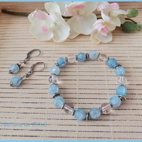 Parure bracelet et boucles d'oreilles assorties