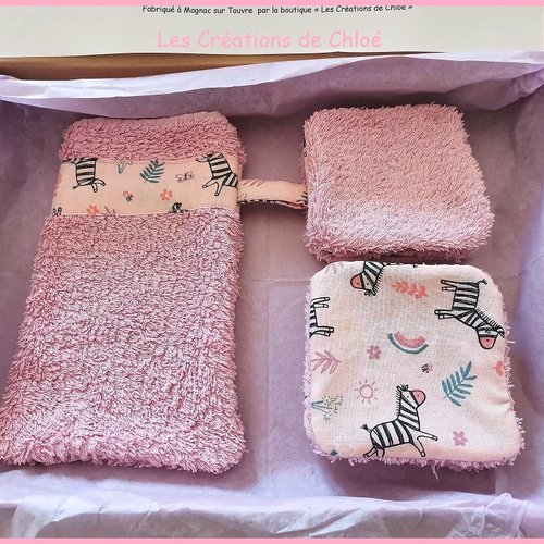 Coffret naissance/box naissance tissu coton et éponge