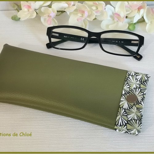 Etui à lunette en simili cuir et tissus coton imprimé