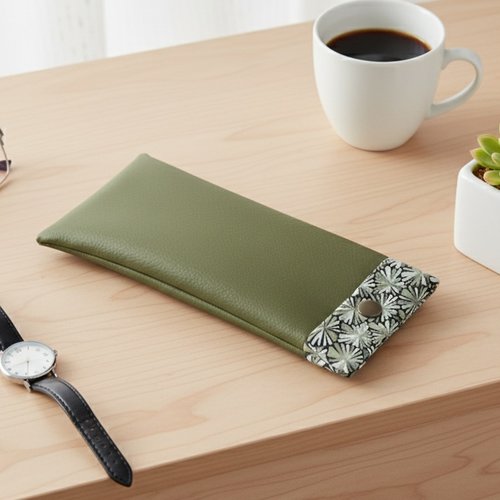 Etui à lunette en simili cuir et tissus coton imprimé