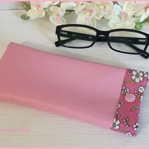 Etui à lunette en simili cuir et tissus coton imprimé