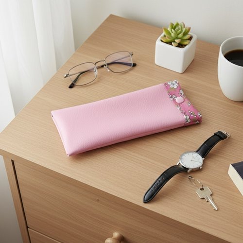 Etui à lunette en simili cuir et tissus coton imprimé