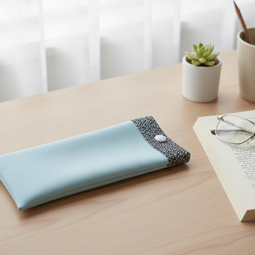 Etui à lunette en simili cuir et tissus coton imprimé