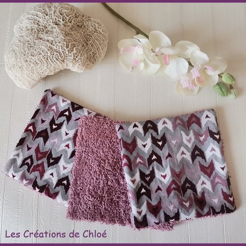 Lot de 4 lingettes démaquillantes coton imprimé et éponge