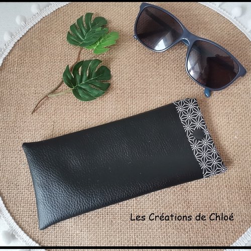 Etui à lunette en simili cuir et tissus coton imprimé