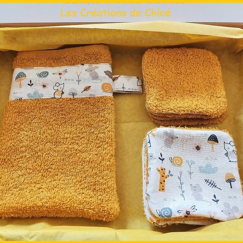 Coffret naissance/box naissance tissu coton et éponge