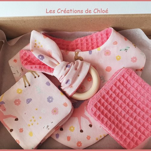 Coffret naissance/box naissance saumon/licorne