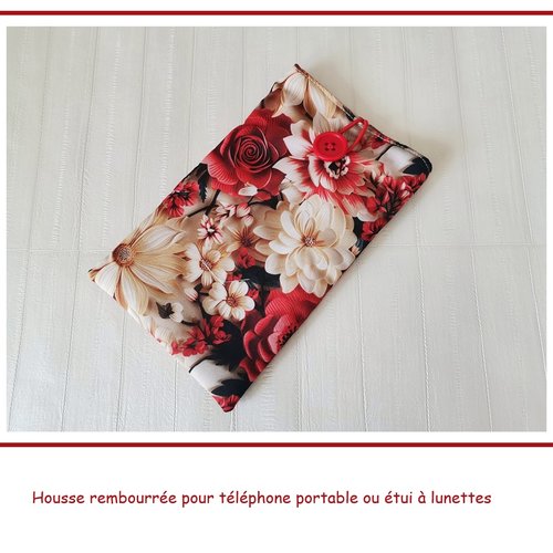 Housse/étui rembourré téléphone portable tissu effet 3d