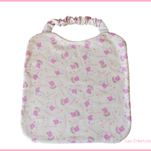 Serviette de cantine motifs peppa pig et éponge beige