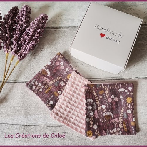Boite de 9 lingettes démaquillantes coton et nid d'abeilles