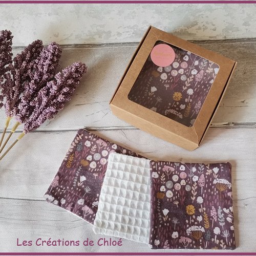 Boite de 10 lingettes démaquillantes coton et nid d'abeilles