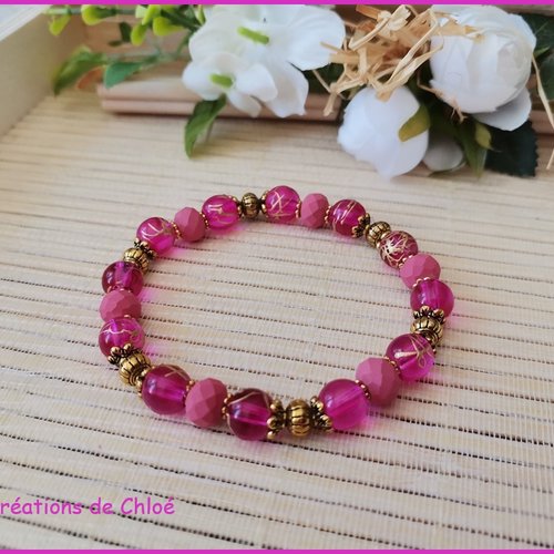 Bracelet perles en verre et à facette