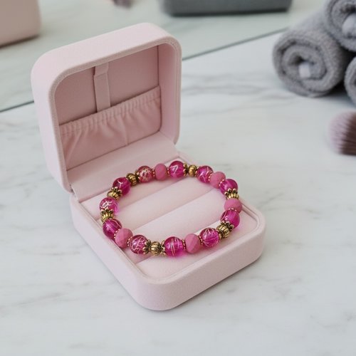 Bracelet perles en verre et à facette