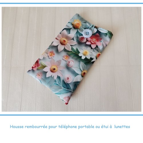 Housse/étui rembourré téléphone portable tissu effet 3d