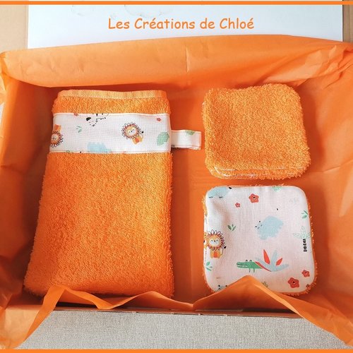 Coffret naissance/box naissance tissu coton et éponge