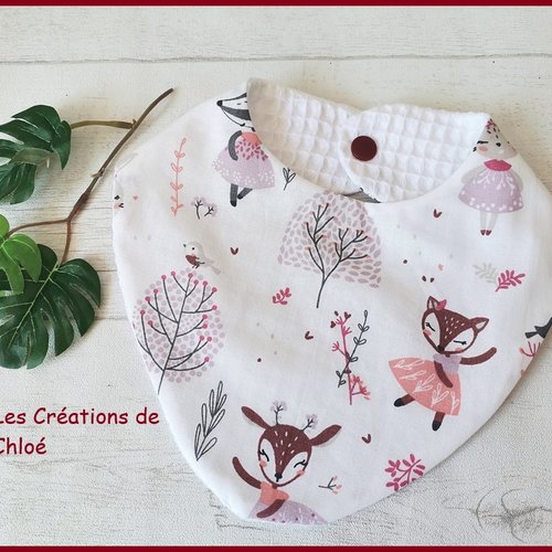 Bavoirs bébé coton et nid d'abeilles blanche