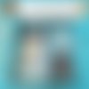 Box gant de toilette et 8 lingettes couleur bleu ciel