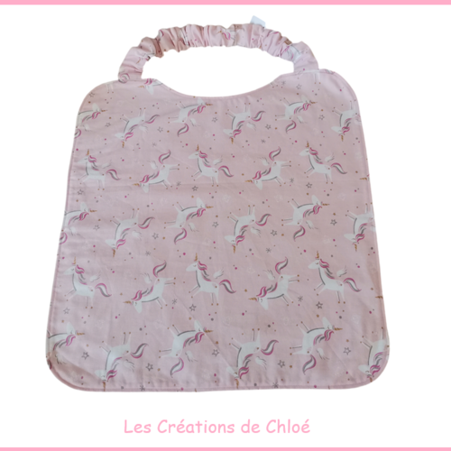 Serviette de cantine élastique motif licornes
