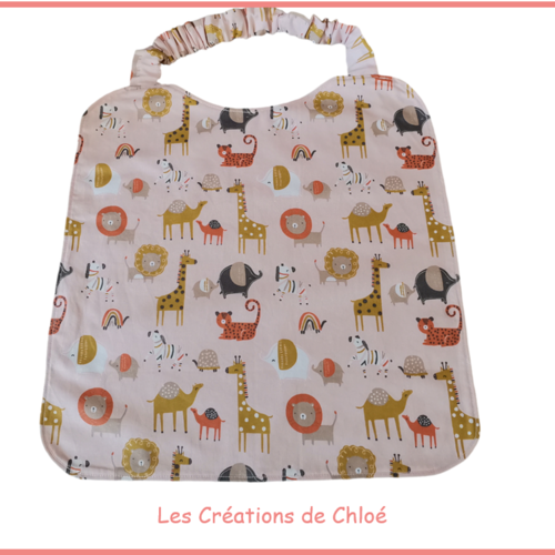 Serviette de cantine élastique motif animaux