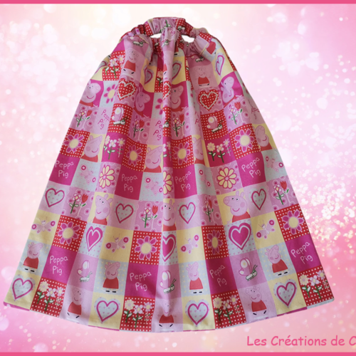 Serviette de cantine élastique motif peppa pig
