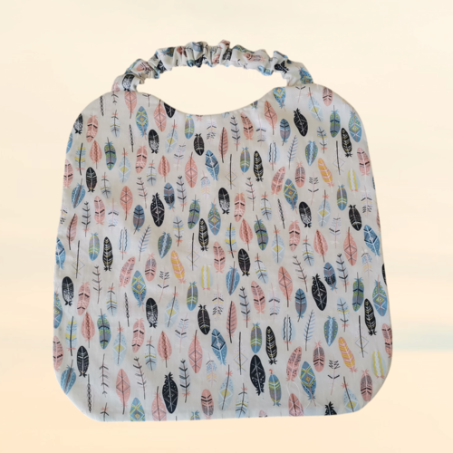 Serviette de cantine élastique motif plumes