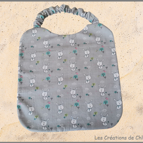 Serviette de cantine élastique motif lapins