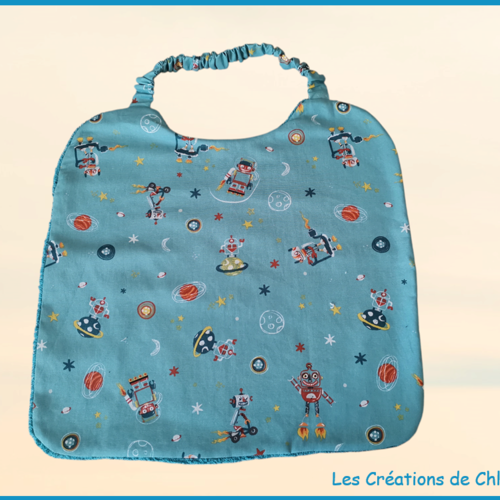 Serviette de cantine élastique motif robots