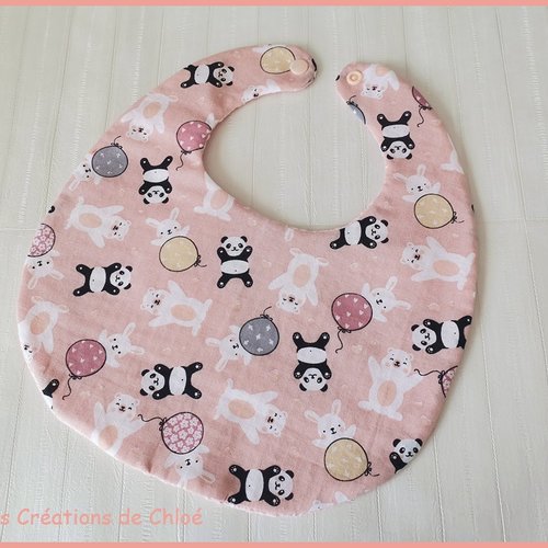 Bavoirs bébé coton et nid d'abeilles rose saumon