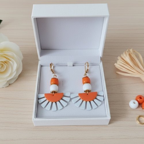 Boucles d'oreilles acier inoxydable doré et pendentif