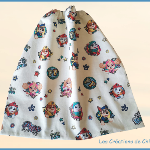Serviette de cantine élastique motif pat patrouille