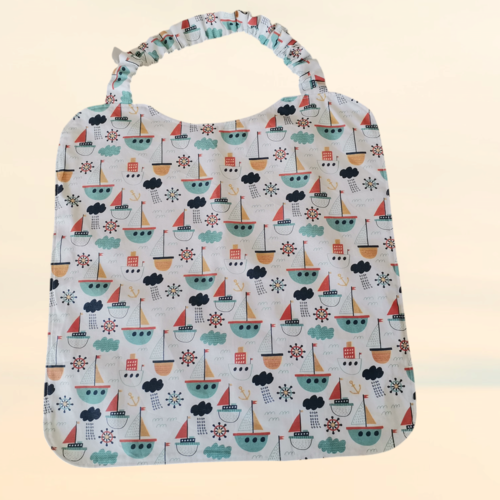Serviette de cantine élastique motif bateaux